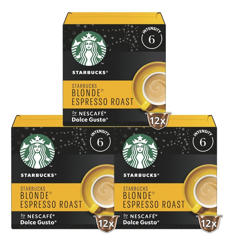 Imagen 1 de 3 de Cápsulas De Café Starbucks Blonde Espresso Roast X3 Cajas