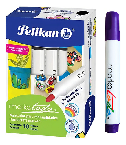 Marcador Permanente Pelikan Markatodo Caja X10 Color Violeta
