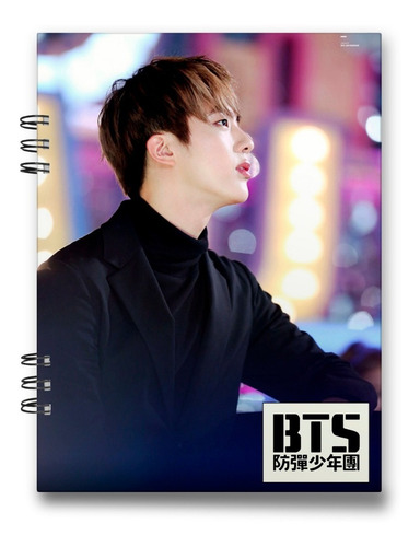 Imagen 1 de 5 de Bts Cuaderno Jin 15x20 Cms Media Carta 100 Hojas Cuadros