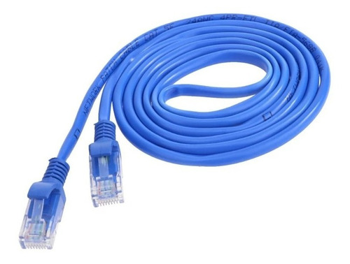 Cable De Red 3 Metros Utp 5e Patch Cord Ethernet Azul