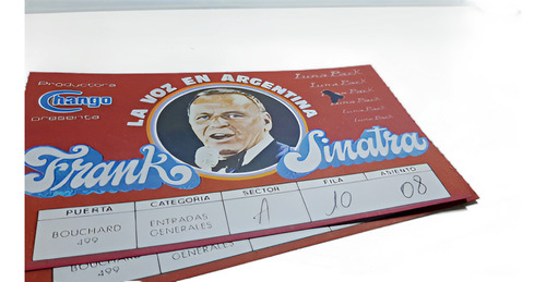 Frank Sinatra En El Luna Park 1981 Reimpresión De Entrada!