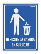Comprar Letrero Señalización'deposite La Basura En Su Lugar',21x28cm