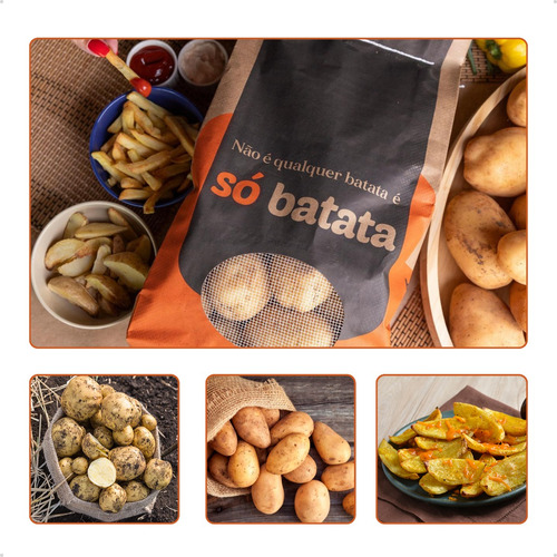 Batata Branca Inglesa Da Terra Escovada Selecionada Saco 5kg