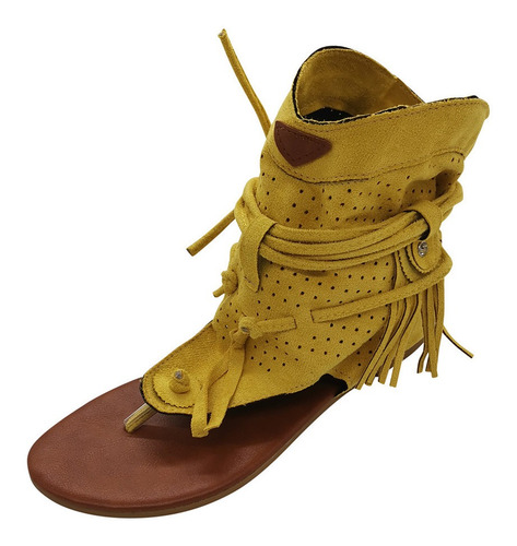 Zapatos De Playa Romanos Con Borla Bohemia Retro Para Mujer