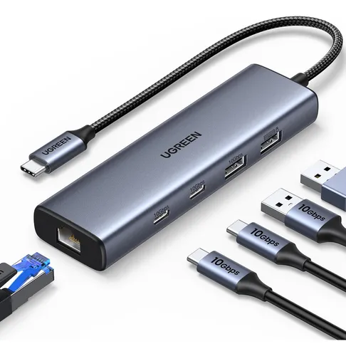 comprar Adaptador Usb C A Ethernet Ugreen 10 Gbps 5 En 1 Usb C Hub