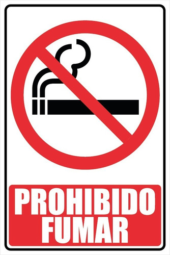 Cartel Prohibido Fumar 20x30cms