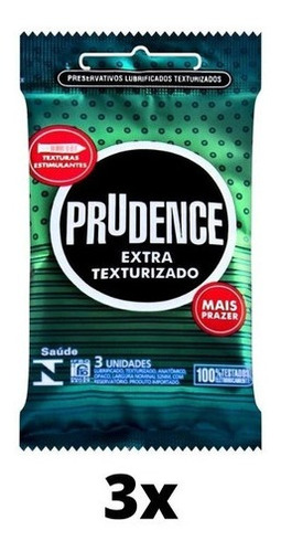 Preservativo Camisinha Prudence Extreme Texturizada - 3 Uni