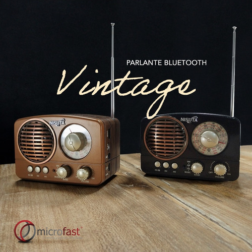 Imagen 3 de 10 de Radio Parlante Portátil Bluetooth Vintage Batería Usb Retro