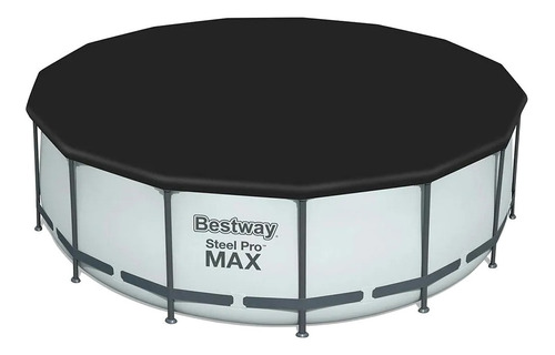 Imagen 2 de 8 de Alberca estructural redonda Bestway 56686 con capacidad de 14970 litros de 4.57m de diámetro gris diseño piedra prismática