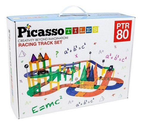 Ptr80 Piezas Pista De Carreras + 2 Coches Led Picasso Tiles