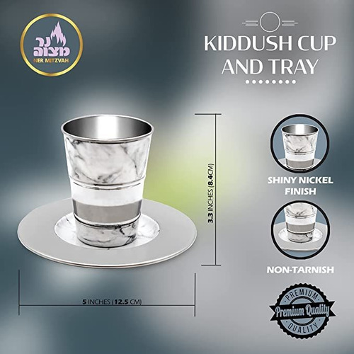 Copa Kidush Judaica Taza Y Bandeja Para Shabat Y Havdalah