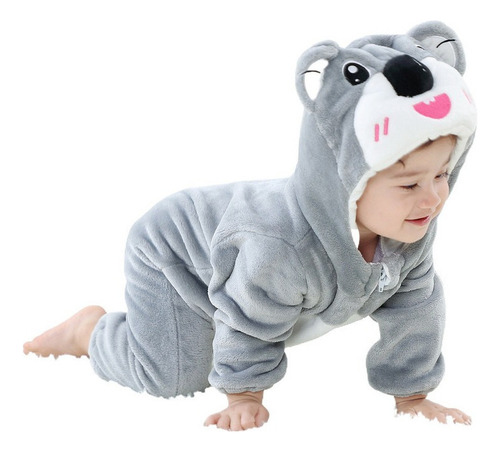 Niños Gamuza Gris Koala Creeper Traje Animal Lindo Onesie