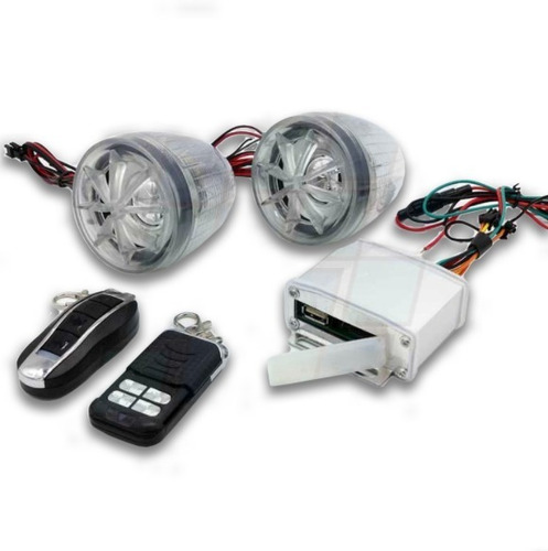 Imagen 1 de 6 de Kit De Audio Para Moto Mp3 Radio Usb Sd Alarma Y Parlantes