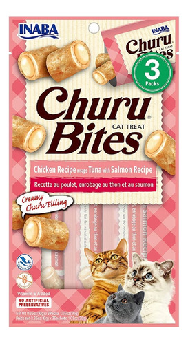 Churu Bites Para Gatos Atún Salmón 10gr X 3 Tubos 30 Grs