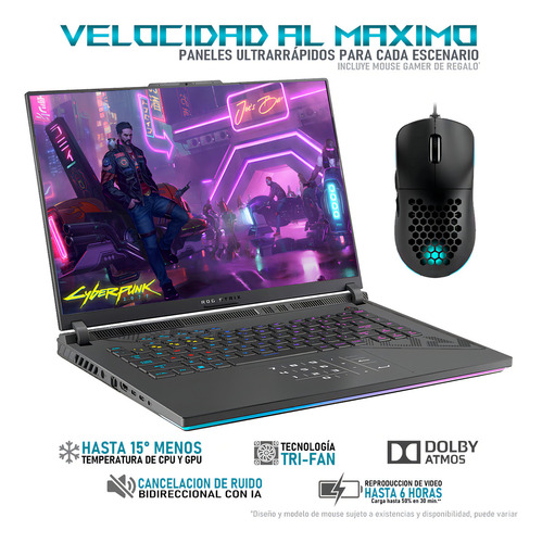 Laptop Gamer Asus Rog Strix G16 Nvidia Geforce Rtx 4060 8gb Intel I7 13650hx 64gb Ram 1.5tb Ssd 16 Windows 11 Home Teclado En Español Mouse Dxt Gaming