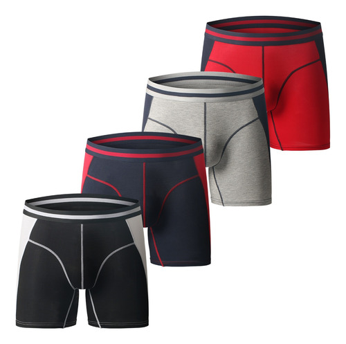 4 Piezas Colorblock Sports Men's Underwear Modal Cómodo