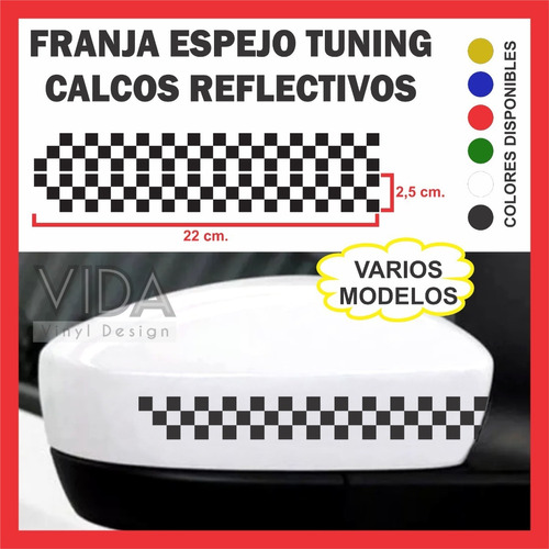 Calco Franja Espejo Tuning Auto Camioneta Reflectivo Tattoo