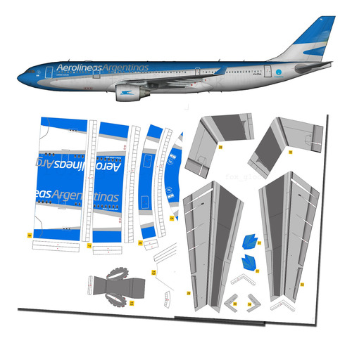 Papercraft Airbus A330 300 Aerolineas  Argentinas