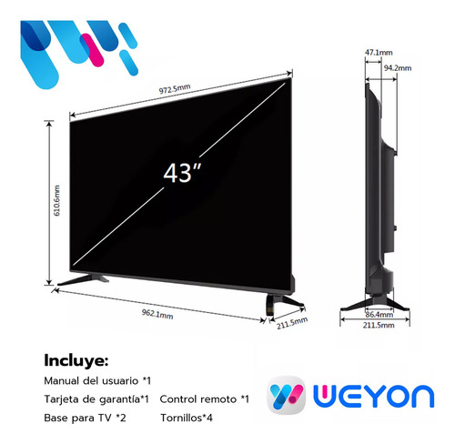 Smart Tv 43'' Full Hd Weyon 43wdsnbx Wi-fi Android 14