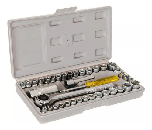 Kit Juego Copas Socket 40 Piezas 1/4 3/8 Ratchet Herramienta