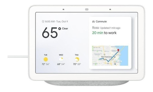 Imagen 1 de 5 de Google Nest Hub con asistente virtual Google Assistant, pantalla integrada de 7" chalk 110V/220V