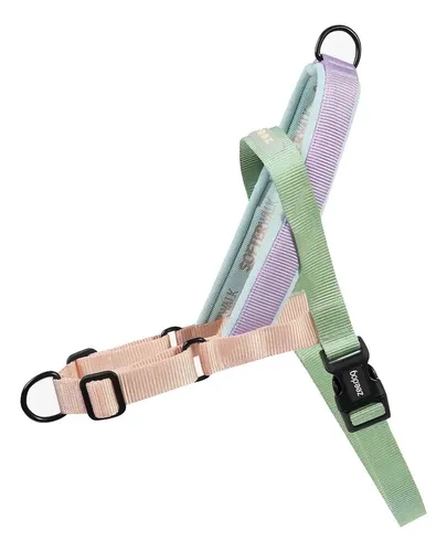 Peitoral Antipuxão Zee.Dog Softer Walk Cachorro Tamanho G Rosa Verde Salmão