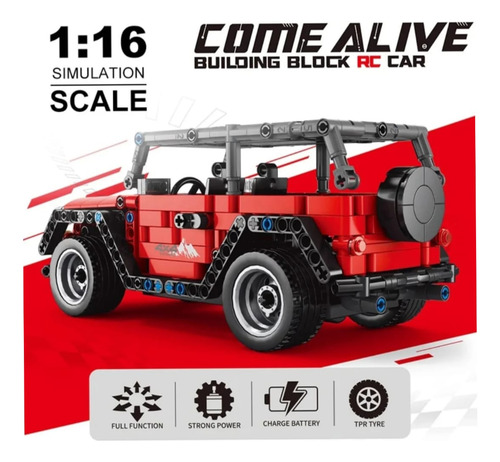 Block Jeep Recargable Auto Armable 448 Piezas