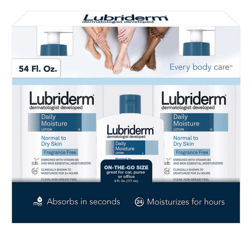 Crema Hidratante Lubriderm Paquete De 3 Piel Normal (1595ml)