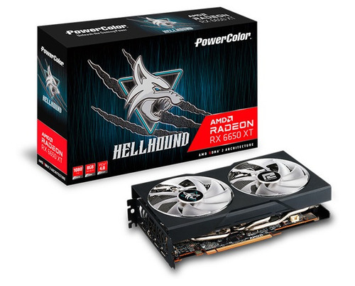 Placa de video AMD PowerColor  Hellhound Radeon RX 6600 Series RX 6650 XT AXRX 6650 XT 8GBD6-3DHL/OC OC Edition 8GB