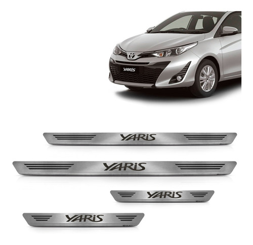 Soleira Aço Inox Escovado Yaris Hatch Sedan 2019