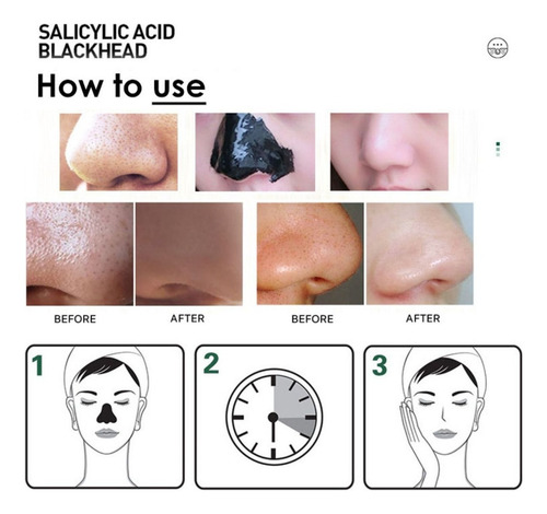 Mascarilla Negra Peel Off Elimina Poros Puntos Negros Acné Tipo de piel Normal
