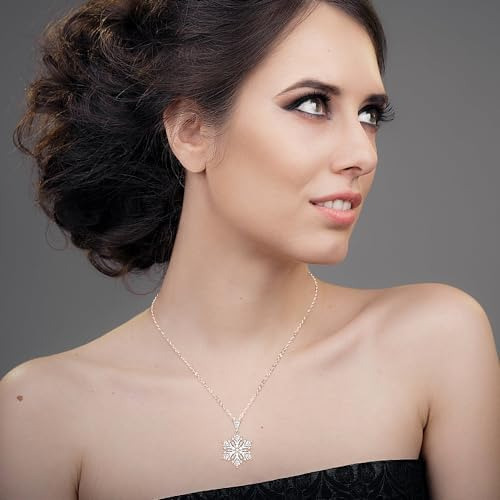 Collar De Copo De Nieve Collar De Navidad Para Mujer Plata D
