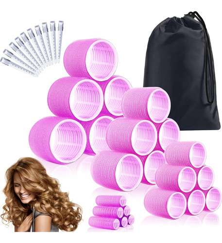 34pcs Roller Set Clips, Selfgrip Rollers For Volume, Sa...