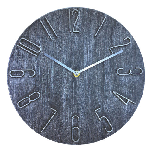 Reloj De Pared Nórdico, Movimiento De Barrido, Gris-plata