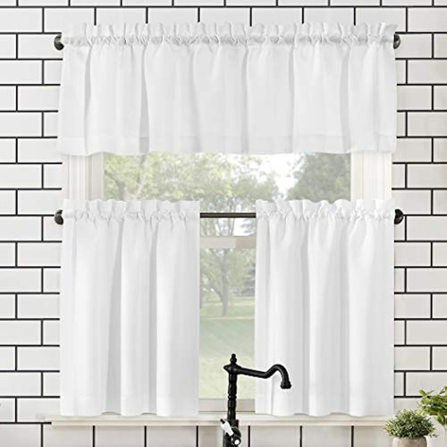 Cortinas De Baño Juego De 3 Cortinas De Cocina De Microfibra