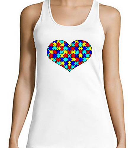 Musculosa Autismo Corazon Color