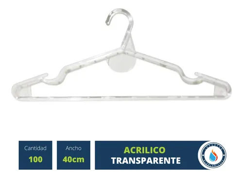  Perchas de acrílico transparente para ropa, perchas