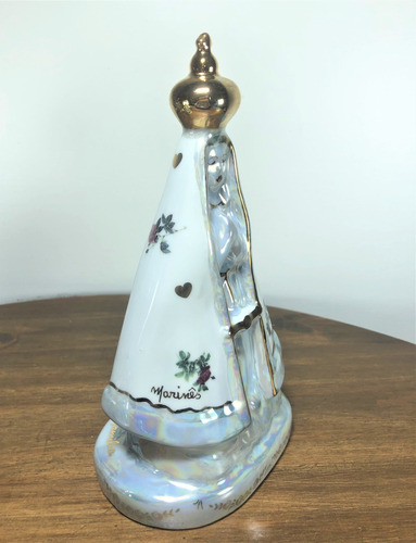 Imagem 3 de 6 de Imagem Nossa Sra Aparecida De Porcelana 22,5cm Personalizada