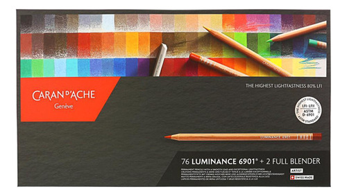 Lápis De Cor Caran D'ache Luminance Com 76 Cores