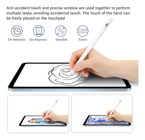 Lápiz Óptico Para iPad Con Rechazo Palma & Carga Inalámbrica