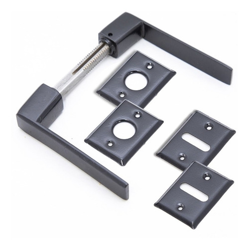 Imagen 1 de 8 de Manija Picaporte Aluminio Biselada C/bocallaves Negro/blanco