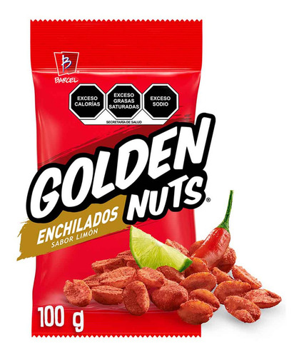Cacahuates Enchilados Sabor A Limón Golden Nuts De 100g De Barcel