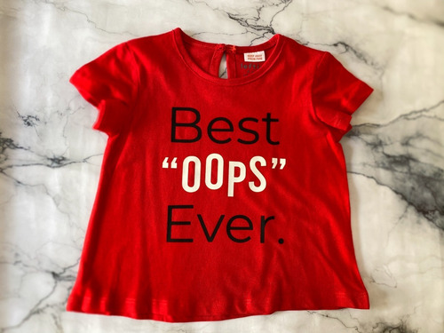 Playeras Originales Para Niña 12 A 18 Meses - Rojo / Blanco