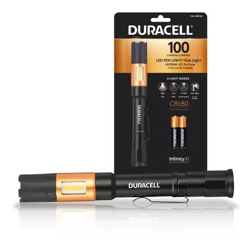 Linterna Lapicera Duracell 100 Lumenes Luz Lateral 4 Modos