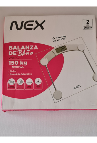 Balanza Baño Digital Nex 150kg 4 Sensores Lcd 0.8   Vidrio