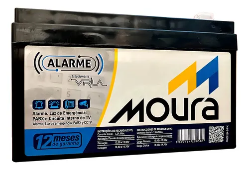 Bateria selada 12V 4Ah para alarme, nobreak e cerca elétrica