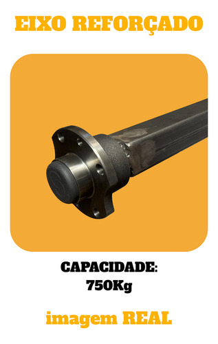 Eixo Completo De 1,45m Com Cubos P/ Reboque Carretinha 2025