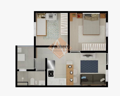 Imagem 4 de 10 de Apartamento Na Penha De França, 44 M², 02 Dormitórios, 01 Vaga, R$ 240.000,00 - 2487