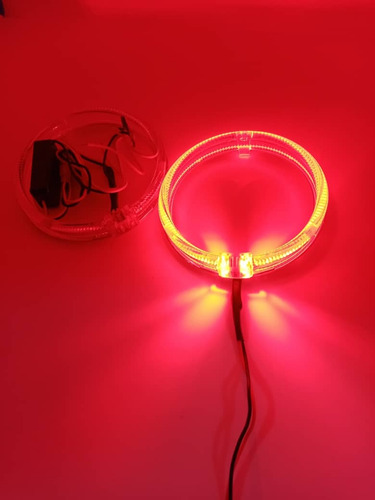 X2 Anillos Luz Led Circular Universal Ojos Ángel Rojo