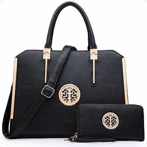 Bolsa Para Dama 2 Pcs Negro Tote Cuero Sintético Dasein